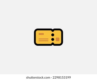 Icono del vector de tickets. Avión, avión, bus, pasaje de transporte. Ilustración de Emoji. Emoticono vectorial aislado