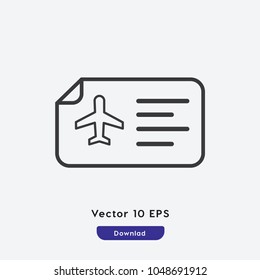 Ticket vector icon. Airplane symbol. Best modern flat pictogram illustration for web and mobile apps design.