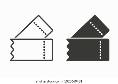 Ticket vector icon. Black illustration isolated for graphic and web design.