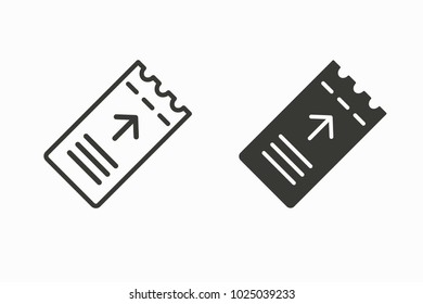 Ticket vector icon. Black illustration isolated for graphic and web design.