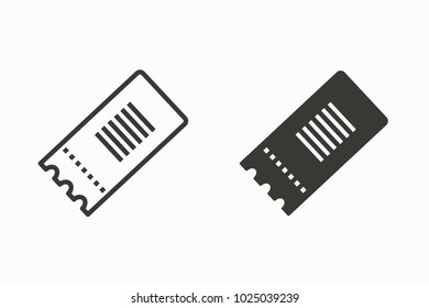 Ticket vector icon. Black illustration isolated for graphic and web design.