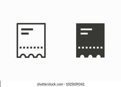 Ticket vector icon. Black illustration isolated for graphic and web design.