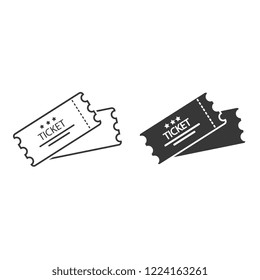 Ticket vector icon. Black illustration isolated for graphic