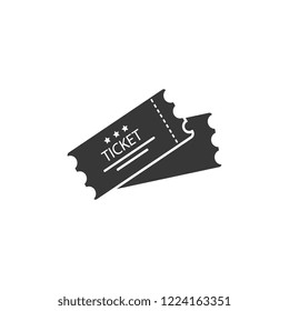 Ticket vector icon. Black illustration isolated for graphic