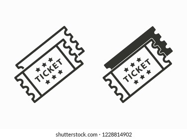 Ticket vector icon. Black illustration isolated for graphic and web design.