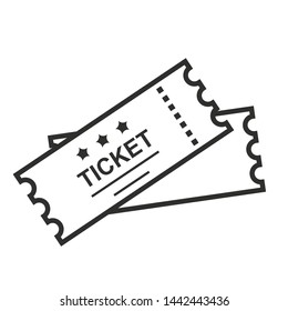 Ticket vector icon. Black illustration isolated for graphic and web design.