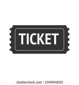 Ticket vector icon. Black illustration isolated for graphic and web design