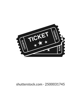 Ticket vector icon. Black illustration isolated for graphic and web design.