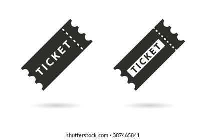 Ticket   vector icon. Black  illustration isolated on white  background for graphic and web design.  