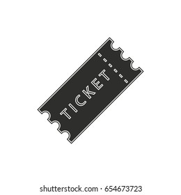 Ticket vector icon. Black illustration isolated on white background for graphic and web design.