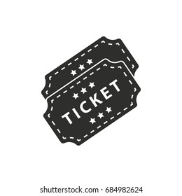 Ticket vector icon. Black illustration isolated on white background for graphic and web design.