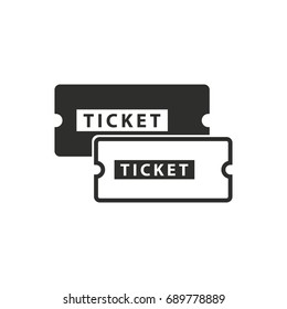 Ticket vector icon. Black illustration isolated on white background for graphic and web design.