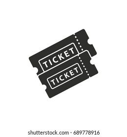 Ticket vector icon. Black illustration isolated on white background for graphic and web design.