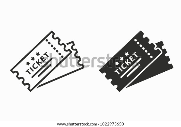 Ticket vector icon. Black illustration isolated\
for graphic and web\
design.