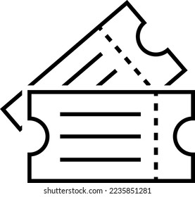 ticket vector icon, black and white, coupon