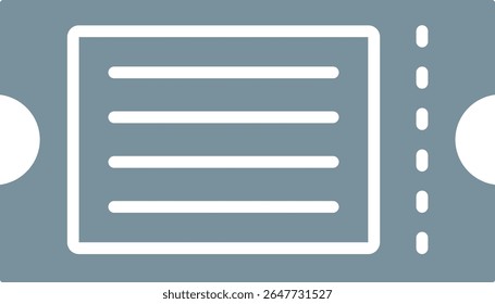 Ícone do vetor de tíquete. Pode ser usado para impressão, aplicativos móveis e da Web.