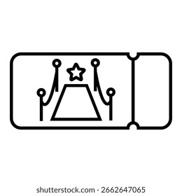 Icono de Vector de entrada. Cartel de ilustración de tarjeta. Símbolo del asiento. Logotipo del Cupón. Icono de Web de Suscripción. diseño de ducto para Web.