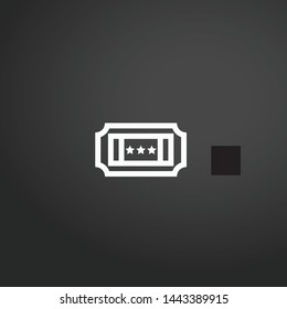 Ticket vector icon. Ticket concept stroke symbol design. Thin graphic elements vector illustration, outline pattern for your web site design, logo, UI. EPS 10.