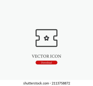 Ticket vector icon. Editable stroke. Symbol in Line Art Style for Design, Presentation, Website or Apps Elements, Logo. Pixel vector graphics - Vector