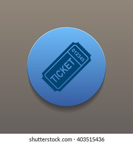 ticket vector icon. Flat design style eps 10