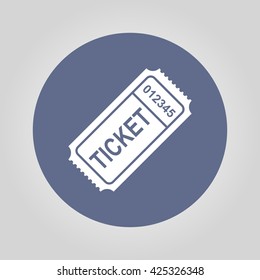 ticket vector icon. Flat design style eps 10