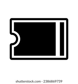 Ticket-Vektorsymbol. Vektorgrafik-Illustration im Stil von glyph. Flaches Design. Kann für mobile Apps, Websites und UI verwendet werden