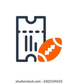 Ticket Vector Icon Illustration for American Football Event