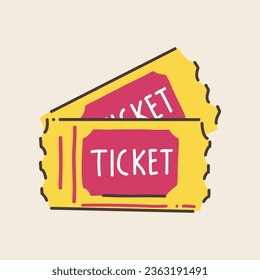 Ticket vector icon illustration in flat style