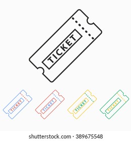 Ticket  vector icon. Illustration isolated on white  background for graphic and web design.