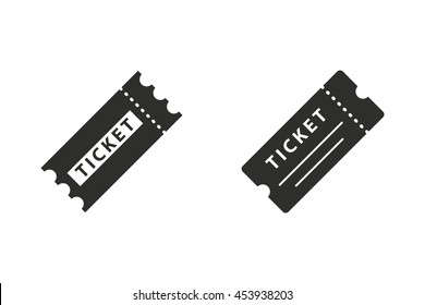 Ticket vector icon. Illustration isolated on white background for graphic and web design.