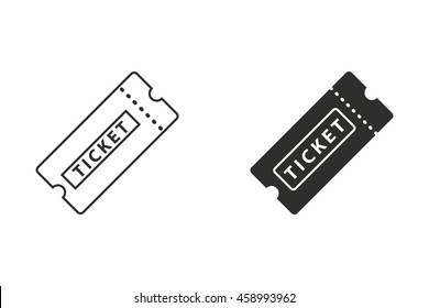 Ticket vector icon. Illustration isolated on white background for graphic and web design.