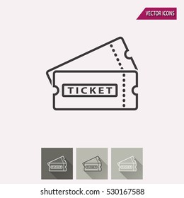 Ticket vector icon. Illustration isolated for graphic and web design.