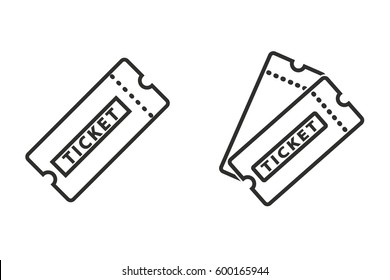 Ticket vector icon. Illustration isolated for graphic and web design.