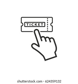 Ticket vector icon. Illustration isolated for graphic and web design.
