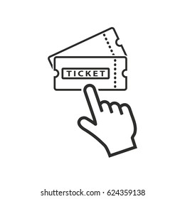 Ticket vector icon. Illustration isolated for graphic and web design.