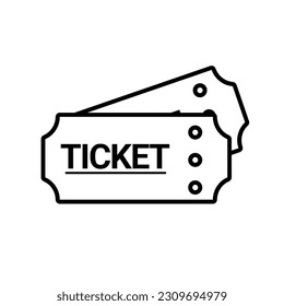 Icono del vector de tickets. Isolación de ilustraciones negras para diseño gráfico y web.
