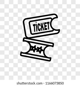 Ticket vector icon isolated on transparent background, Ticket logo concept