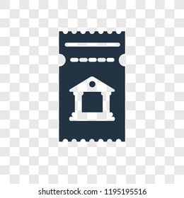 Ticket vector icon isolated on transparent background, Ticket transparency logo concept