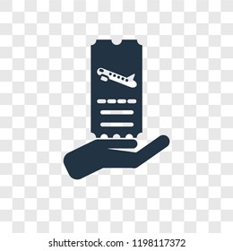 Ticket vector icon isolated on transparent background, Ticket transparency logo concept