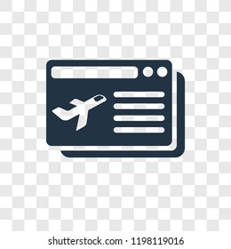 Ticket vector icon isolated on transparent background, Ticket transparency logo concept