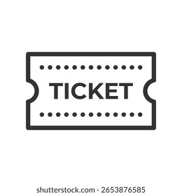 Ticket-Vektorsymbol einzeln auf weißem Hintergrund