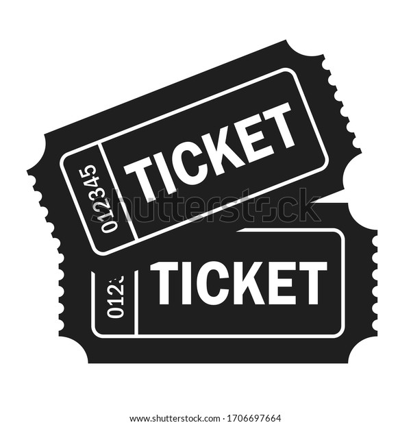 Ticket vector\
icon isolated on white\
background