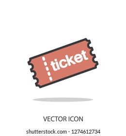 ticket vector icon, linear sign