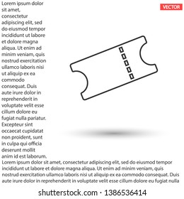 Ticket vector icon  , lorem ipsum Flat design