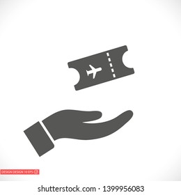 Ticket vector icon  , lorem ipsum Flat design