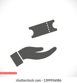 Ticket vector icon  , lorem ipsum Flat design