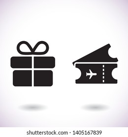 Ticket vector icon  , lorem ipsum Flat design