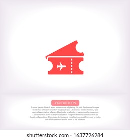 Ticket vector icon , lorem ipsum Flat design