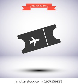 Ticket vector icon , lorem ipsum Flat design