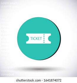 Ticket vector icon  , lorem ipsum Flat design